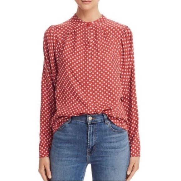 Joie Tops - Joie Tangia Red Ikat Print Long Dolman Sleeve Blouse Size Medium Aztec